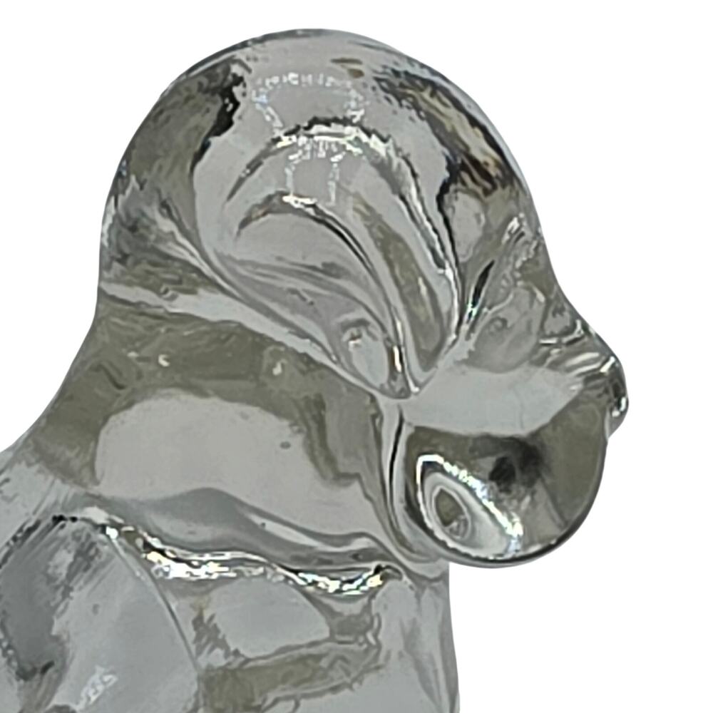 Vintage 1940s Federal Glass Mopey Dog Clear Pressed Glass Candy Container Jar